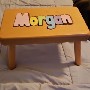 Custom Wooden Name Puzzle Stool